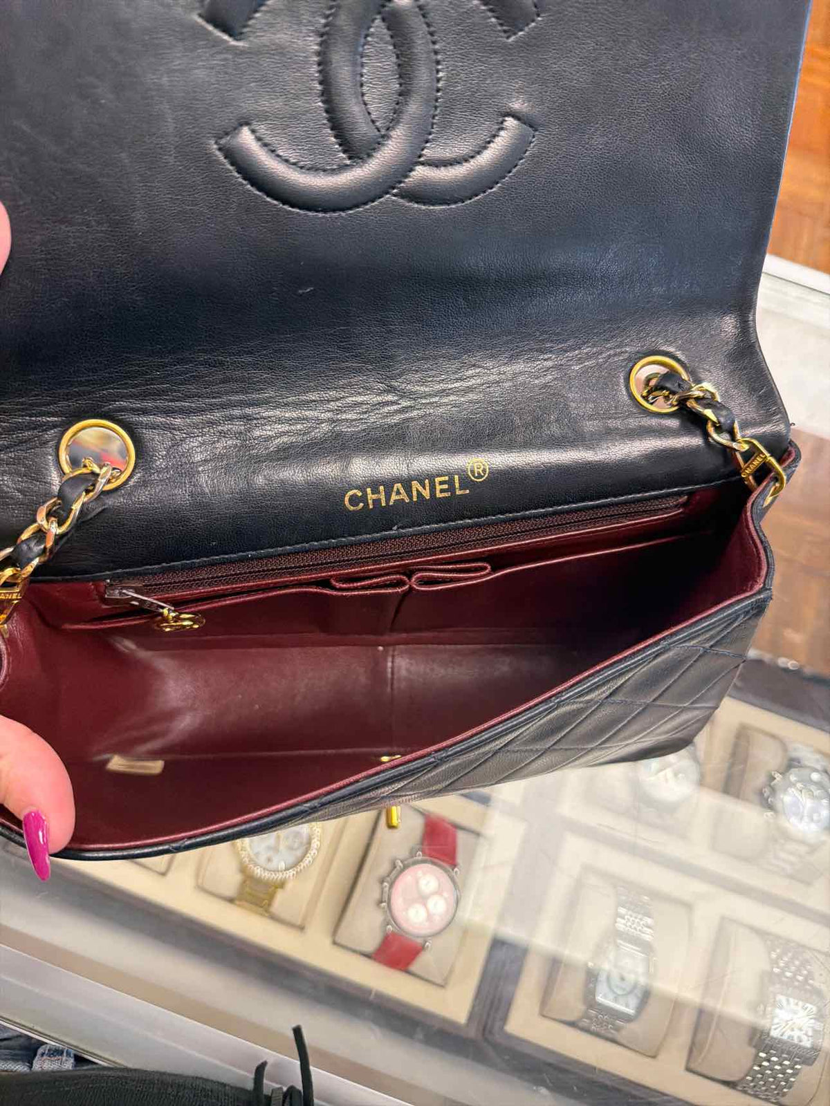 Chanel Black Quilted Flap Leather Shoulder Bag w/ CC Turnlock Purse