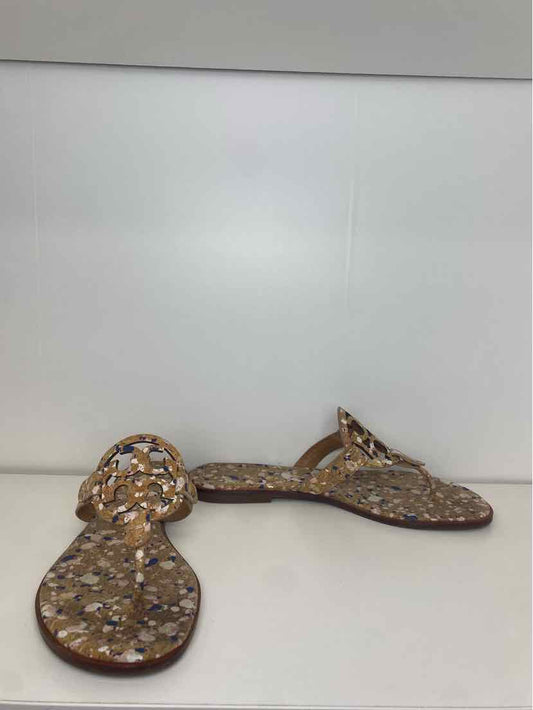 Tory Burch Size 8.5 New Ivory Confetti Cork Sandal