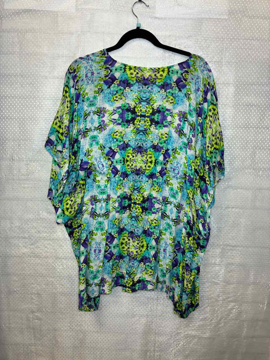 Nanette Lepore purple/green floral Swimsuit Cover Up S