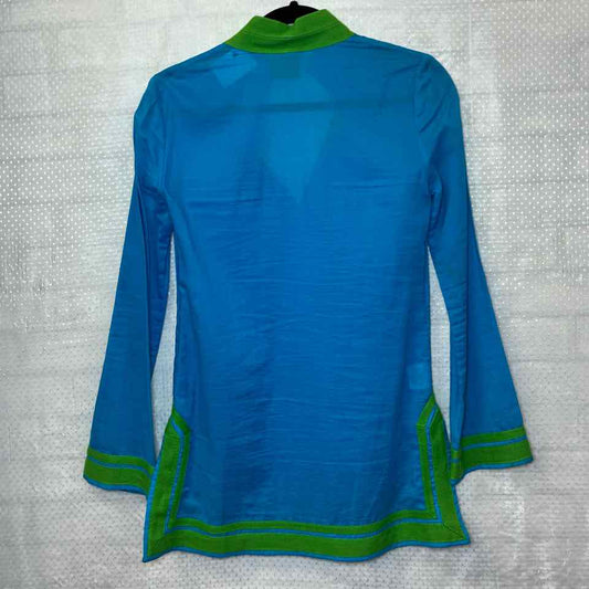 Tory Burch Blue and green tunic Size 2