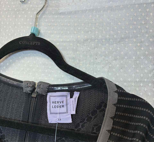 Size XS Herve Leger Black Print Dress