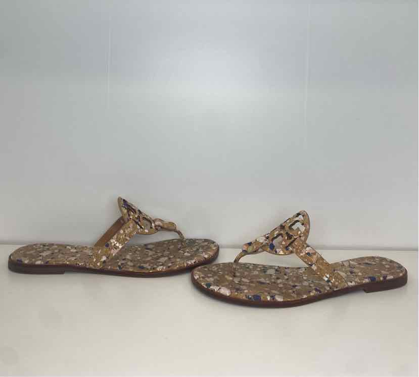 Tory Burch Size 8.5 New Ivory Confetti Cork Sandal