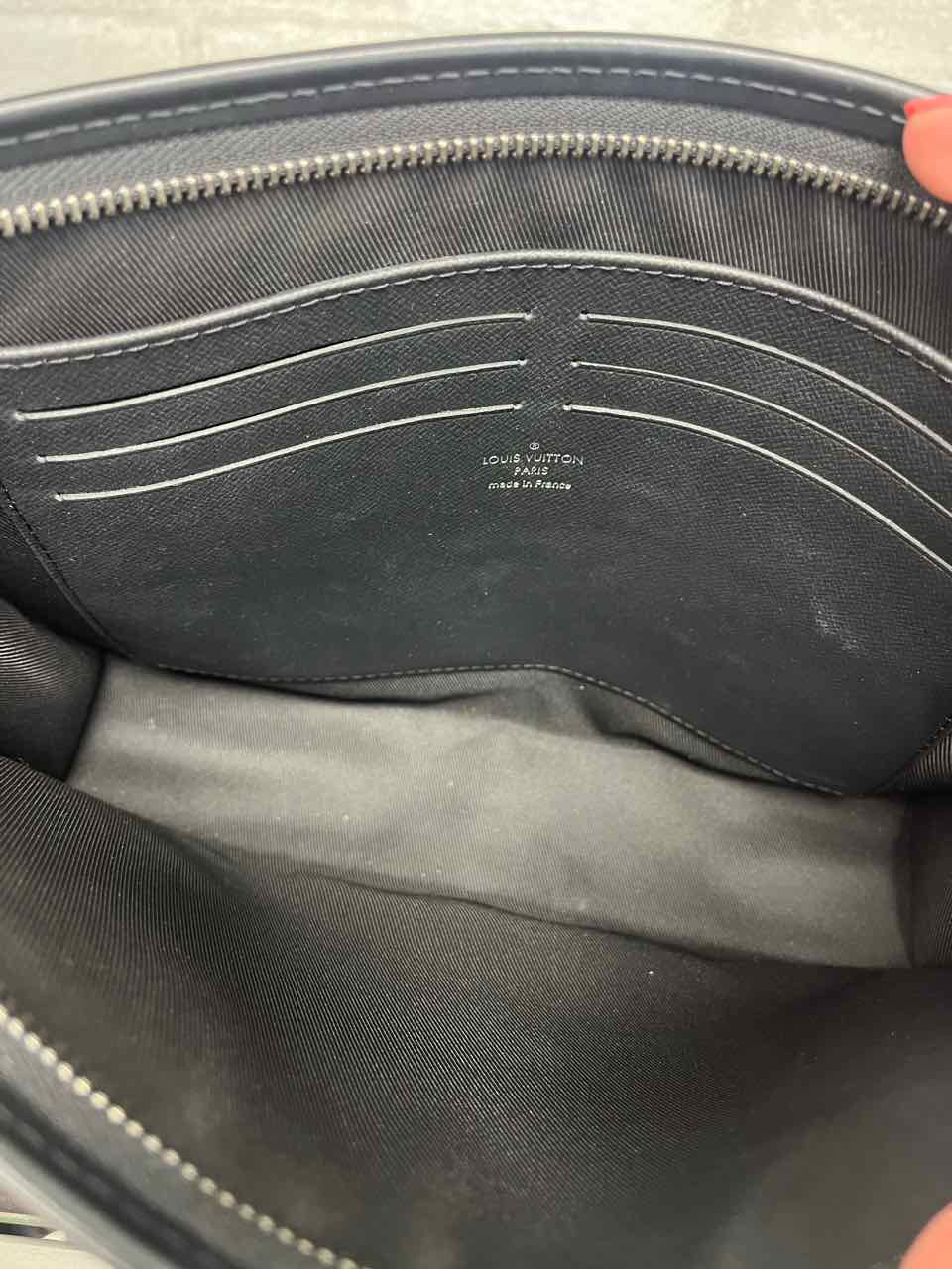 Louis Vuitton Black Monogram Pochette Voyage Eclipse Canvas Travel Bag.