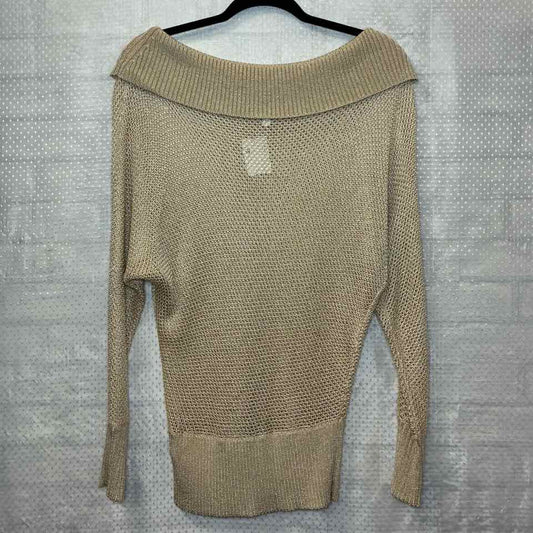 Cache gold knit sweater cowl neck S
