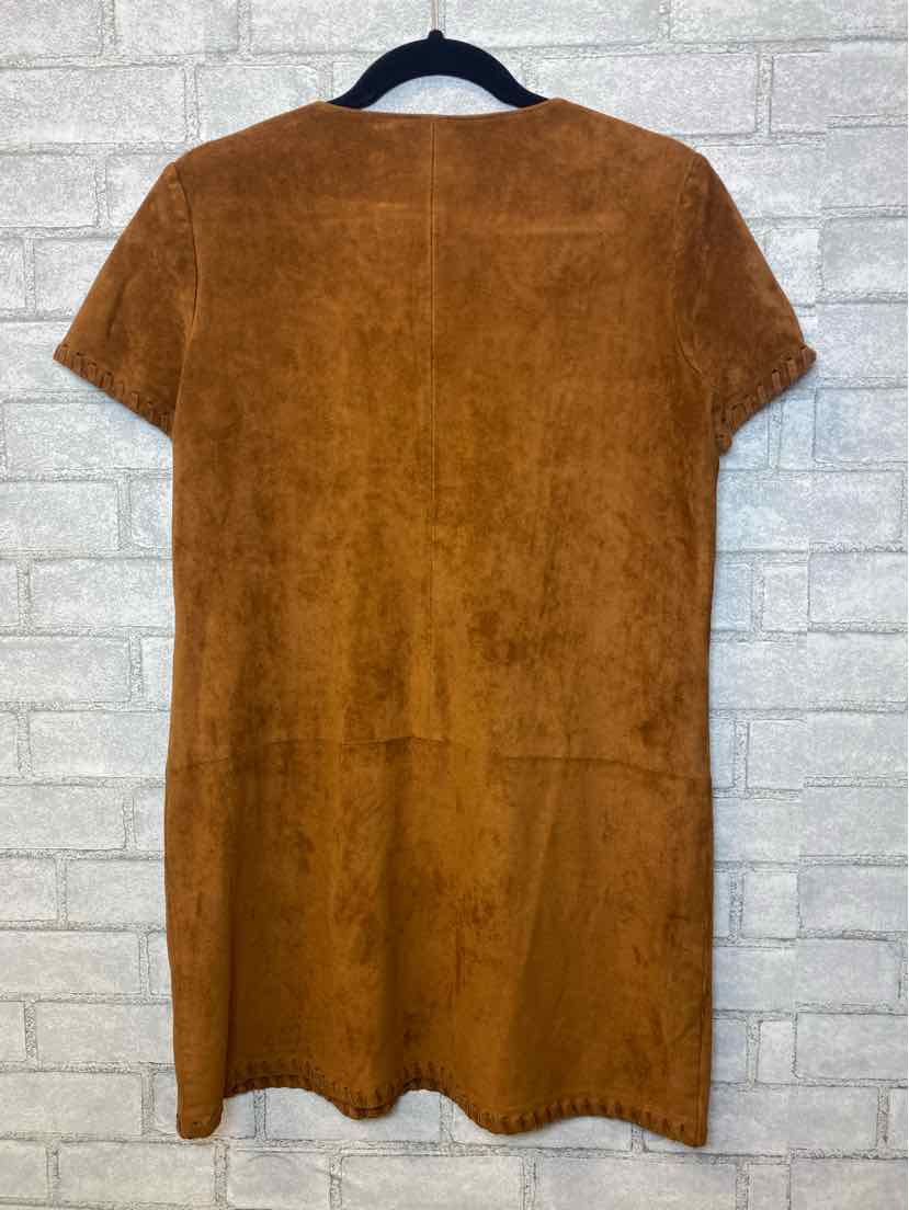 Vintage 1960's Brown Suede Mini Dress Size M