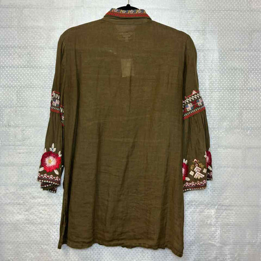 Johnny Was Olive Button up Size XS
