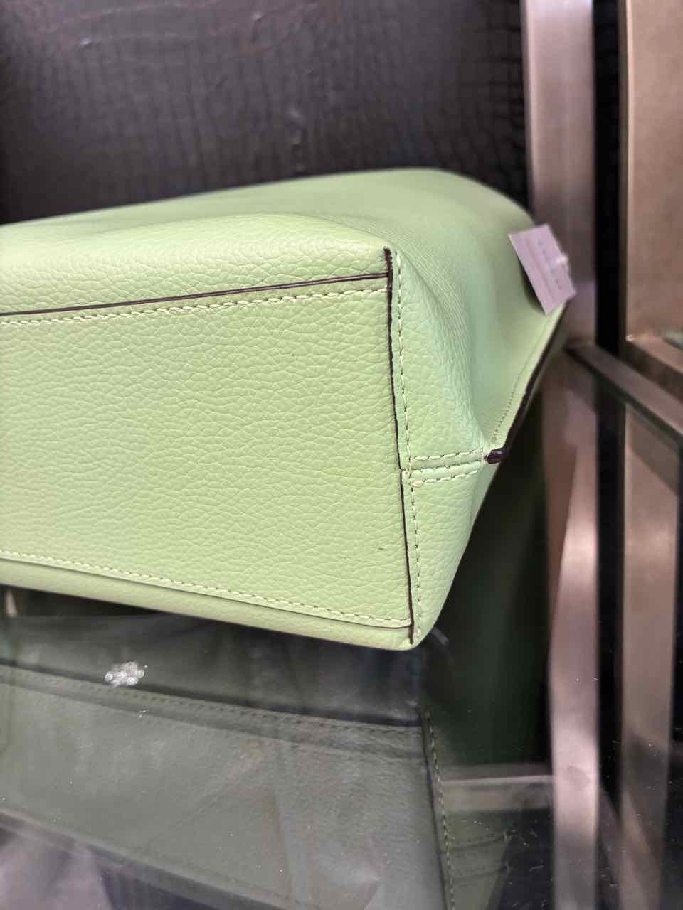 Coach Pistachio/green Mollie Bucket Bag 22 in double face leather.