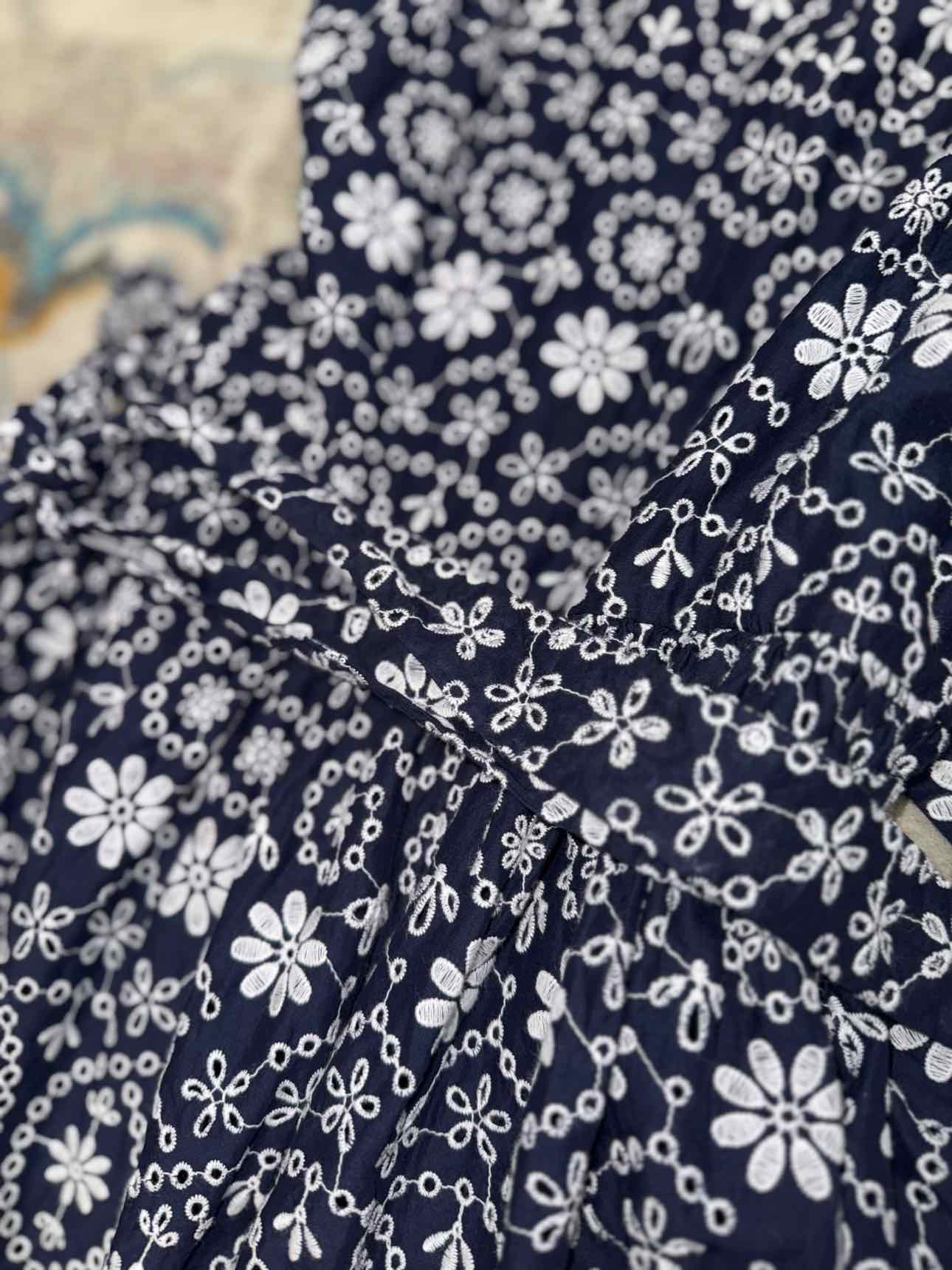 Kate Spade Navy Eyelet Embroidered Dress with Belt 8