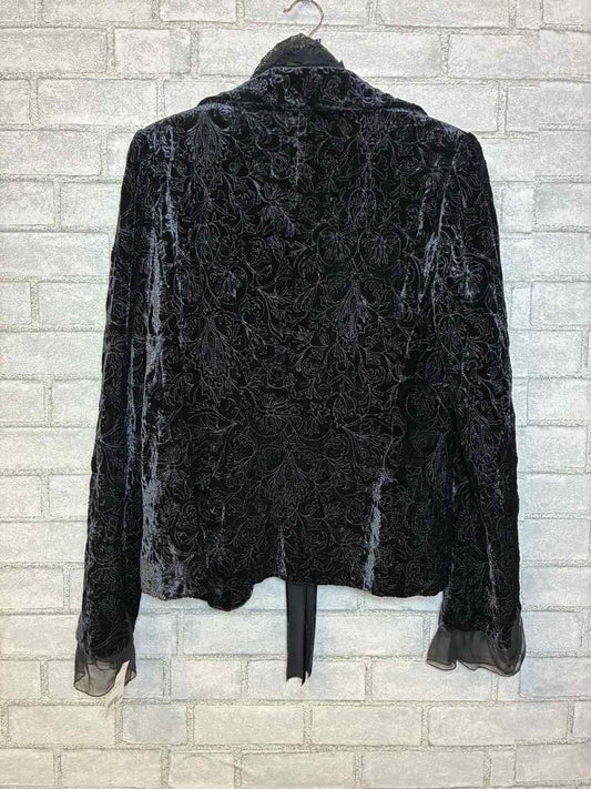 Elie Tahari Black Velvet Jacket Size M