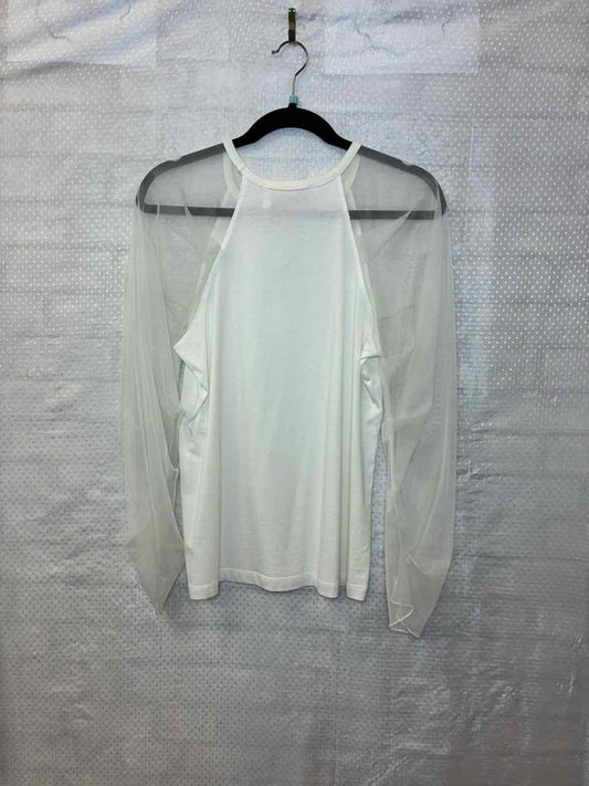 See by Chloe Mesh Puff Sleeve White Top S