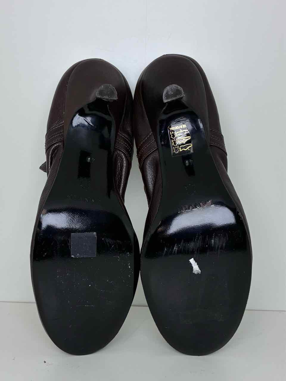 Lanvin Size 40 Brown Leather Ballet Style Heels