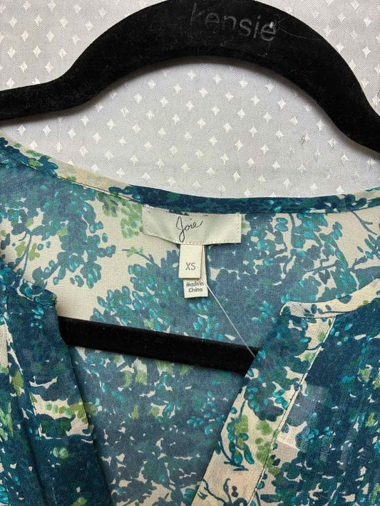 Joie Blue Print Blouse Size XS