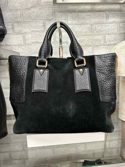 BURBERRY Callaghan Tote in black suede and leather