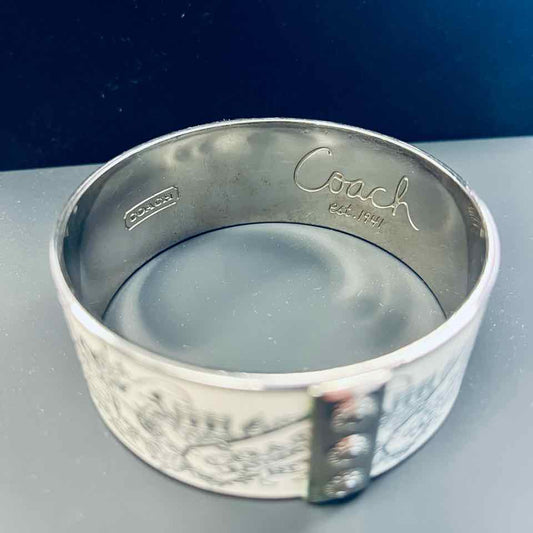 Coach Silver and Cream Bangle Floral
