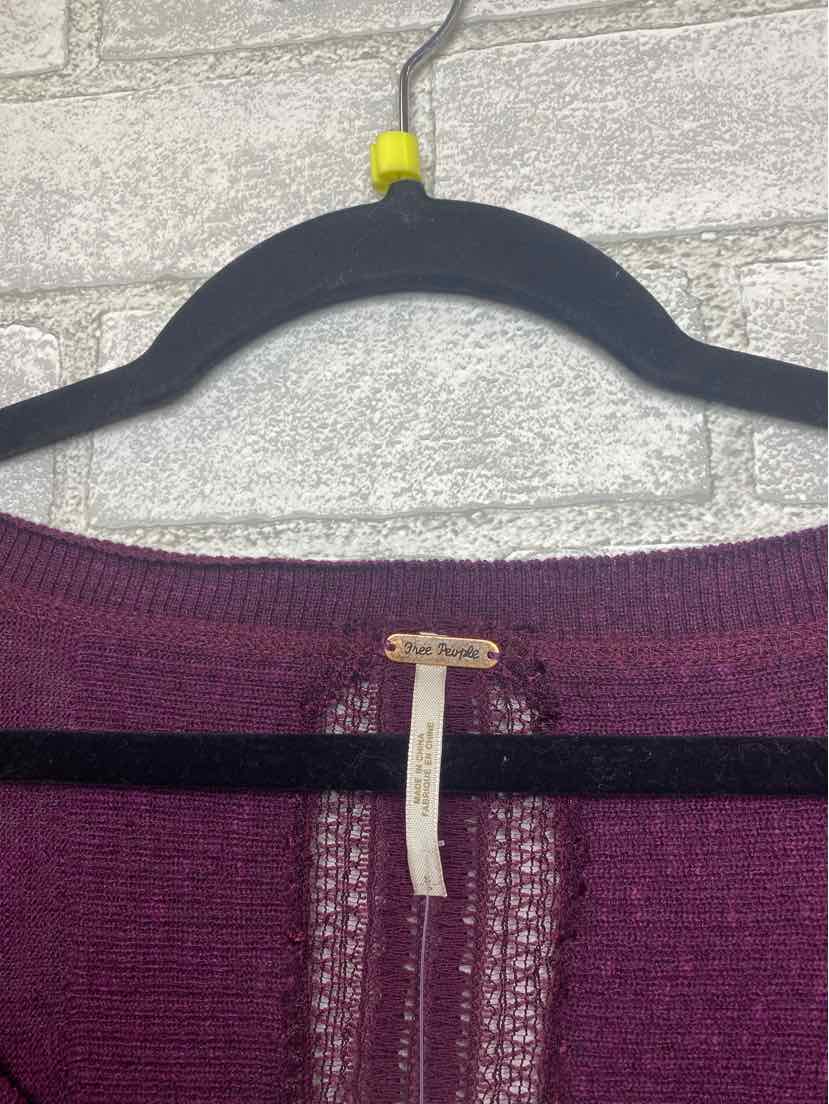 Free People Small Purple Lace Detail Sweater