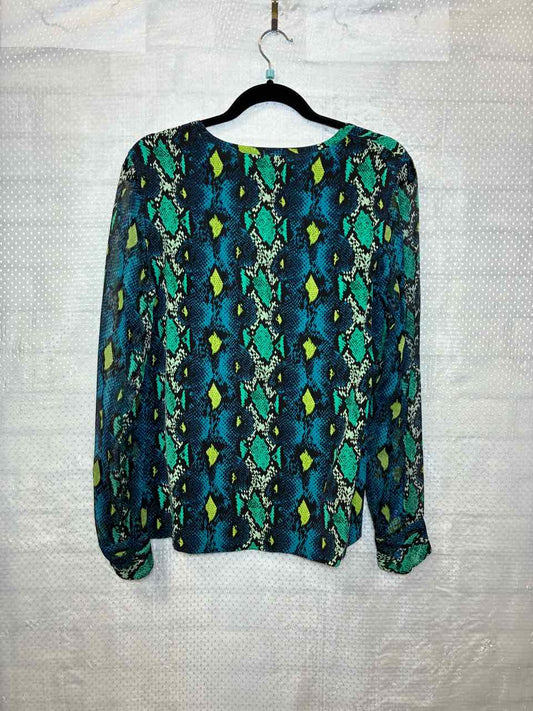 Equipment Blue with teal and green Print Size S