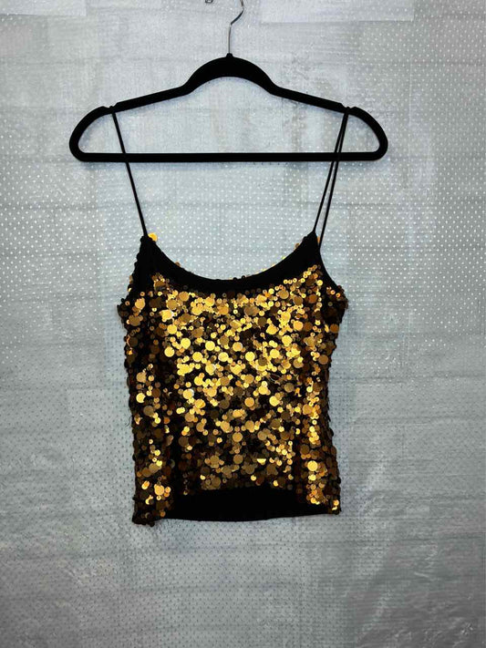 Citrine Bronze Beaded Tank Top Size Med