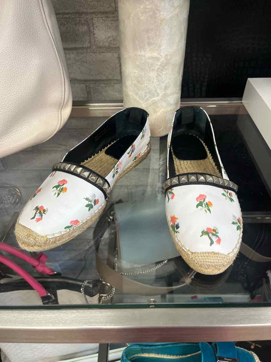 Saint Laurent St.Venice floral studded leather espadrille flats