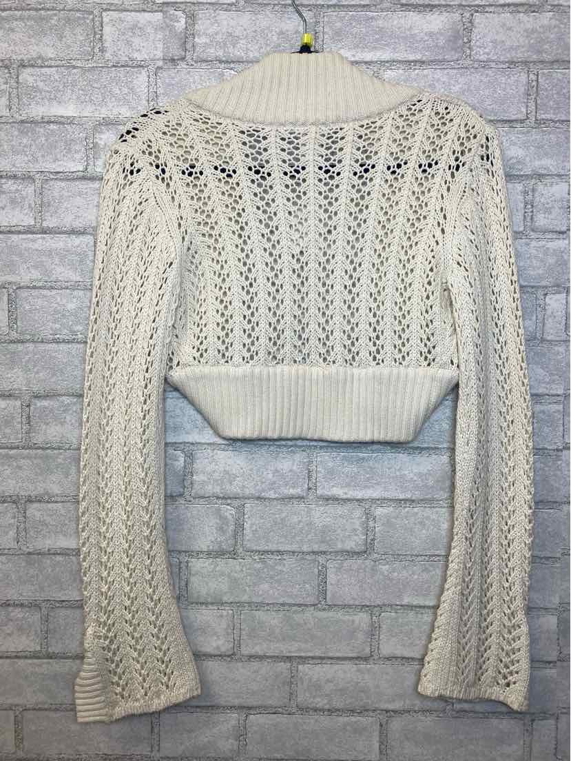 White House Black Market Medium Cream Knit Cardigan