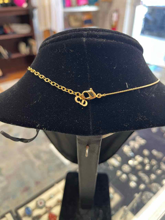 Christian Dior Vintage Necklace Gold Pendent