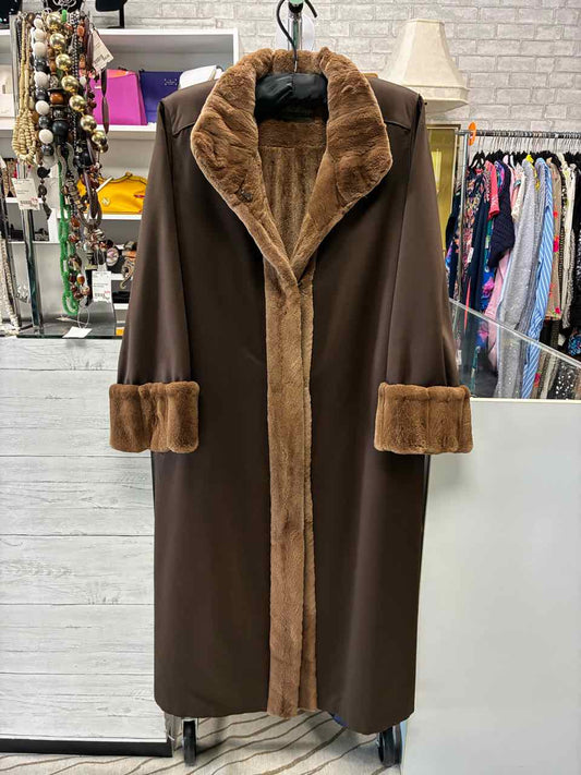 Phil.M.Stupp Brown Jacket with Light Brown Natural Mink Fur Llining M