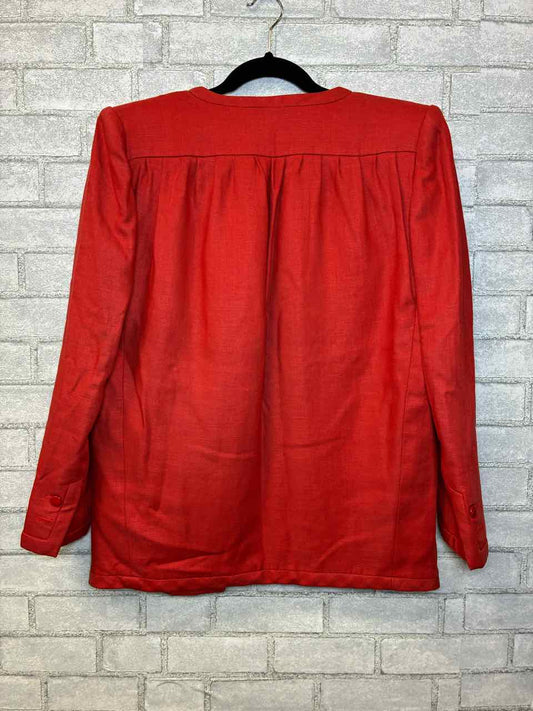 Vintage Valentino Boutique Gabardine Red Jacket Large