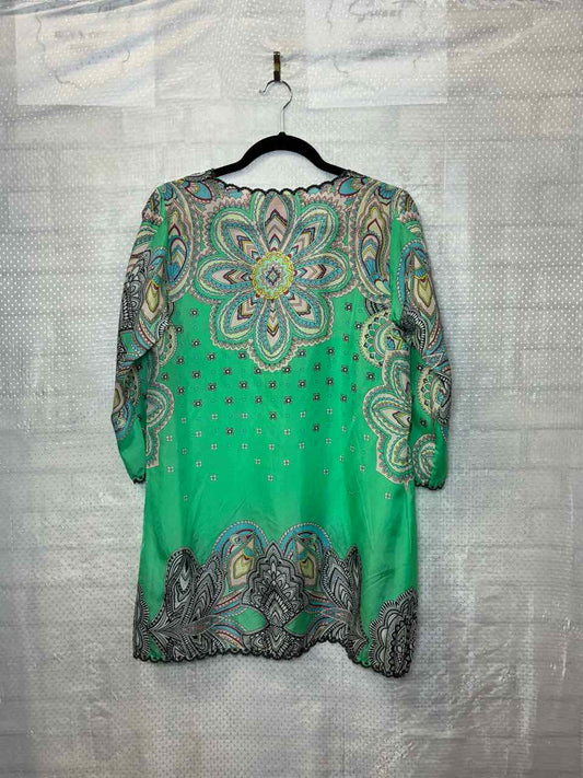 Johnny Was silk Green Tunic Size XS
