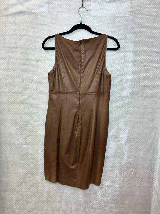 Robert Rodriguez brown genuine leather Sheath Dress S