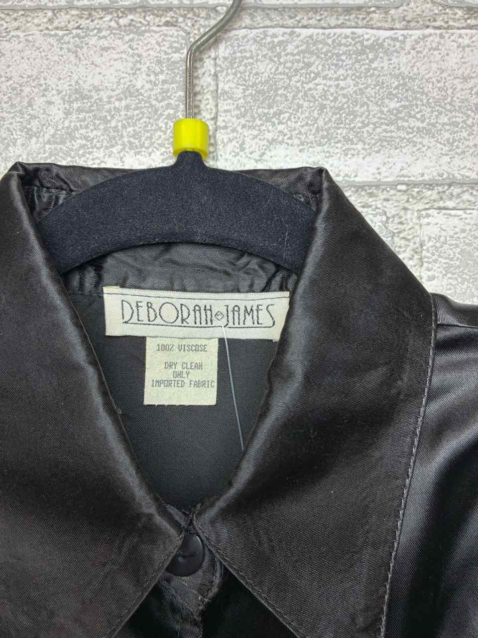 Deborah James Small Black Collared Button-Up Dress