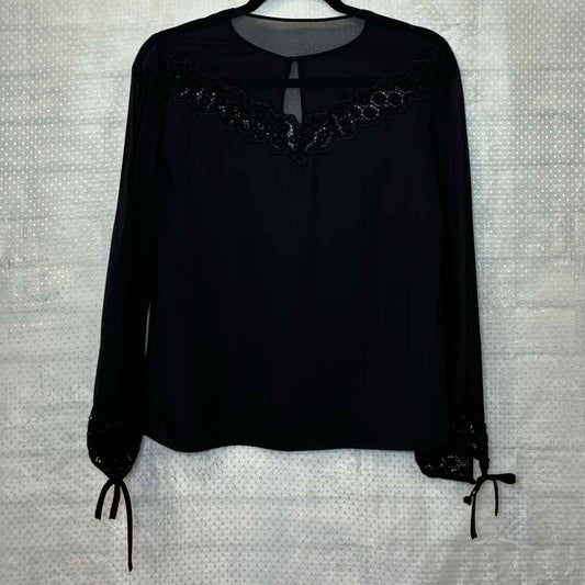 Rebecca Taylor navy7 blouse size small