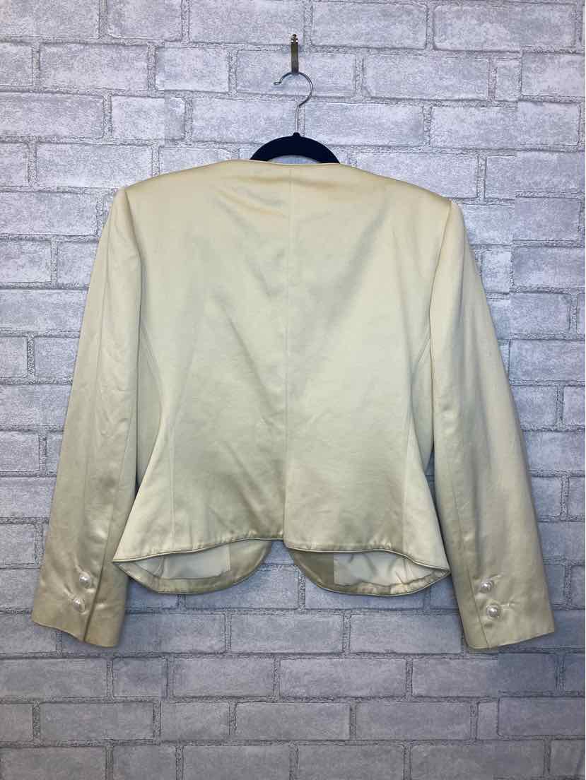 Valentino Size 12 Vintage Flower Embroidered Tan Jacket