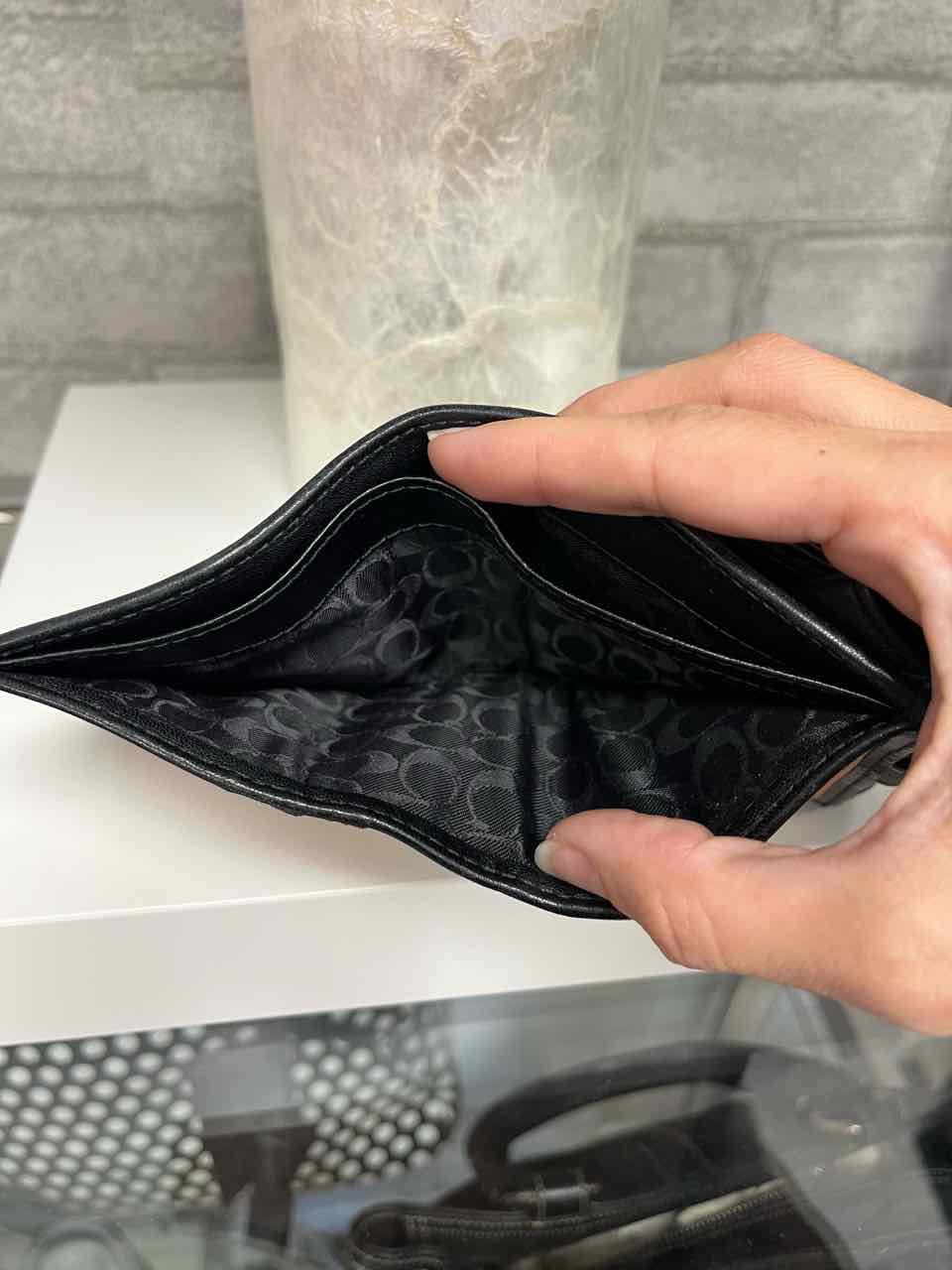 Coach Black Leather Bifold Snap Wallet