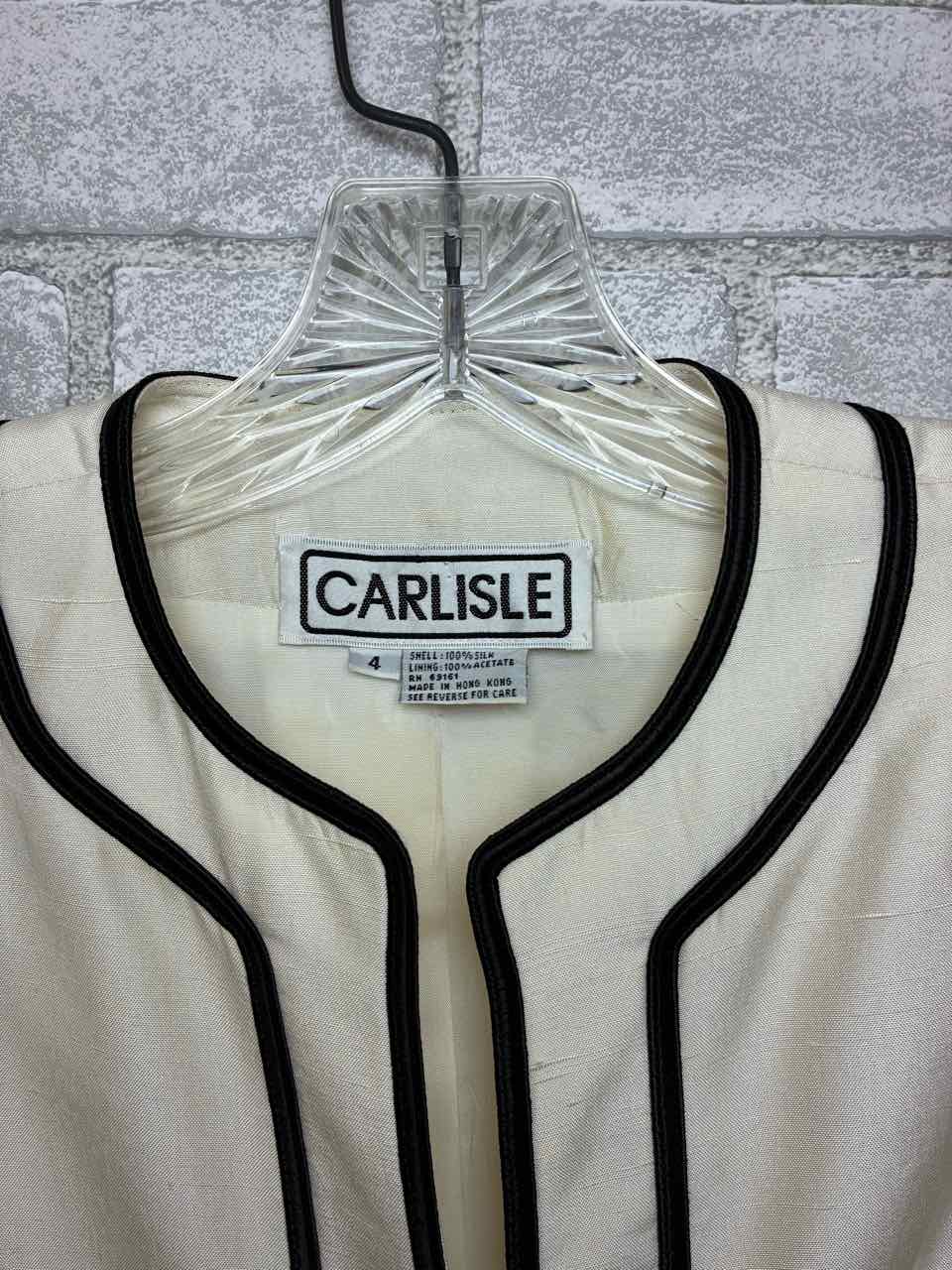 Vintage Carlisle white jacket with black trim size 4