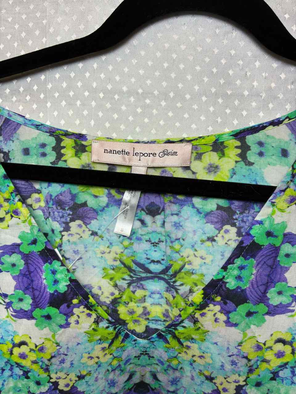 Nanette Lepore purple/green floral Swimsuit Cover Up S