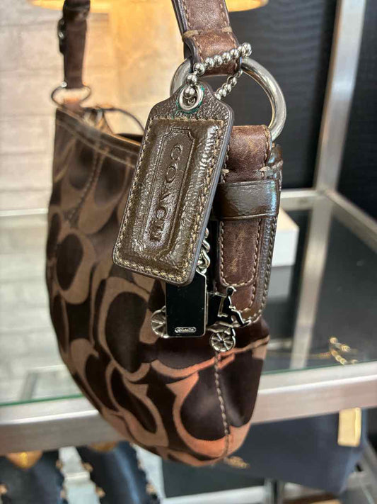 Coach Brown Monogram Canvas Hobo Purse