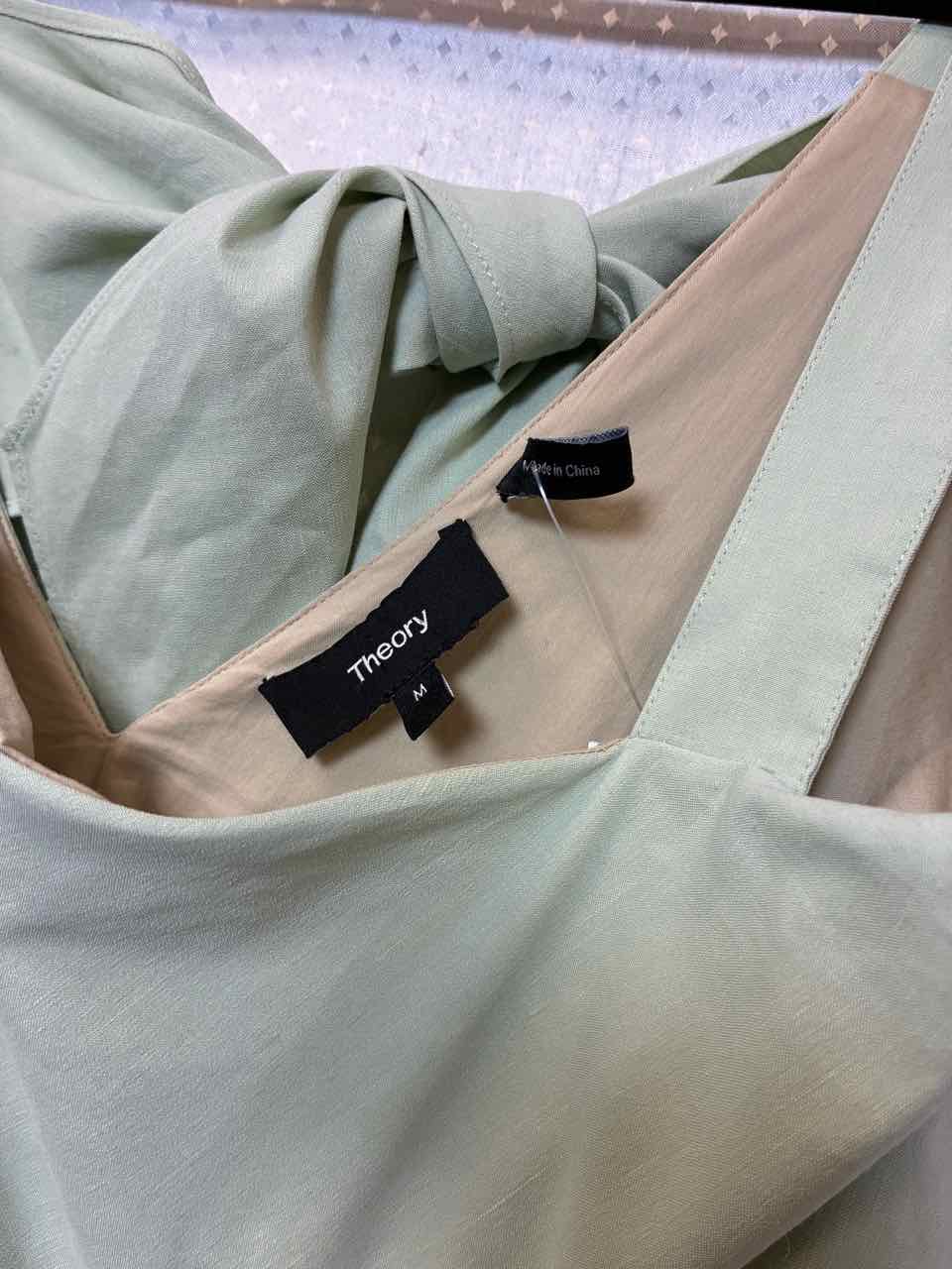 Size M Theory Green Linen Dress