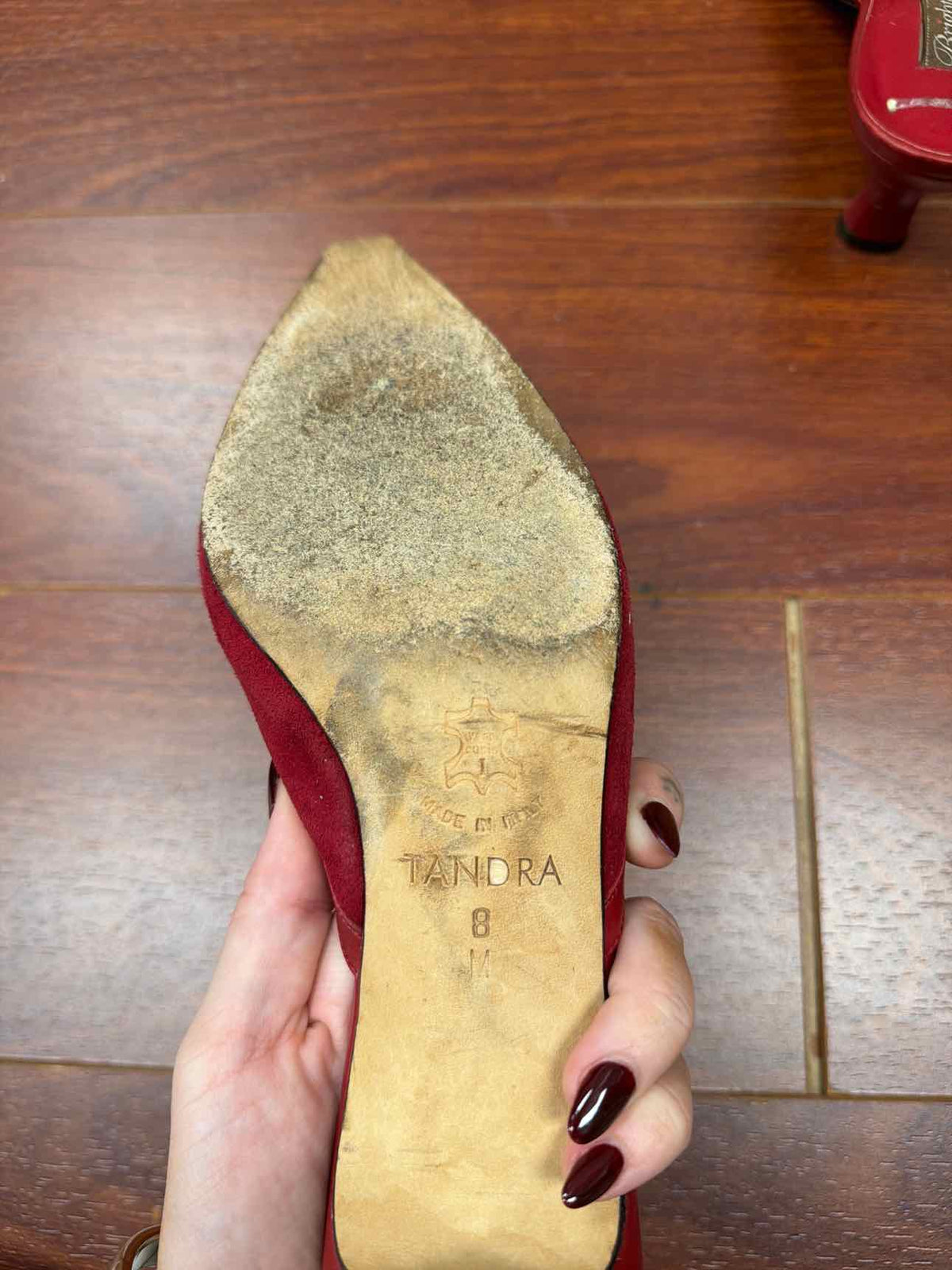 Red Brighton heels with bow in front