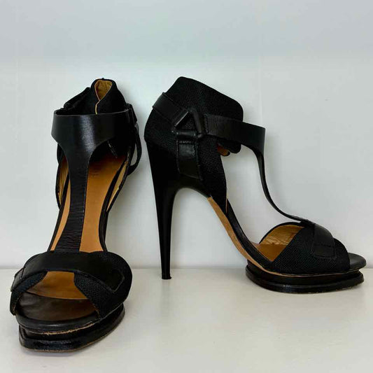 L.A.M.B Black Leather Heels