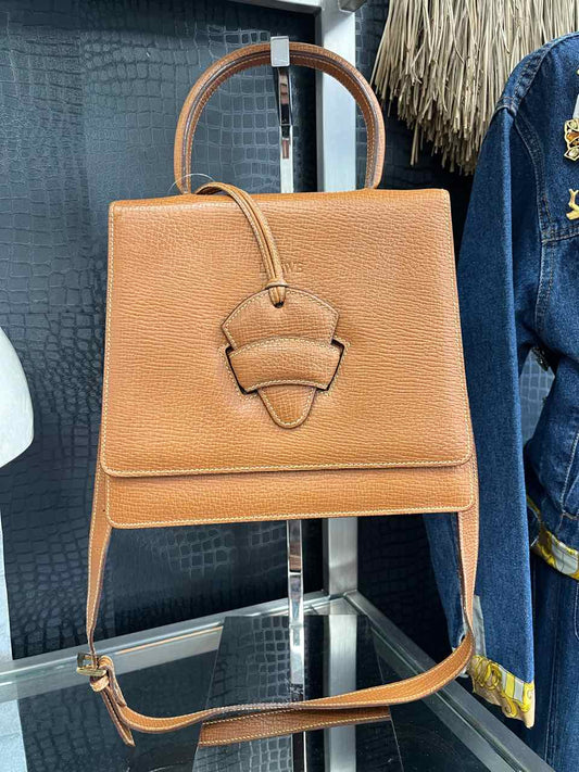 Loewe Barcelona Tan Textured Top Handle Structured Bag, Box, Dust Bag