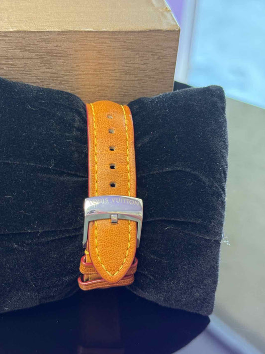 Louis Vuitton Leather/ Stainless Steel Band Watch