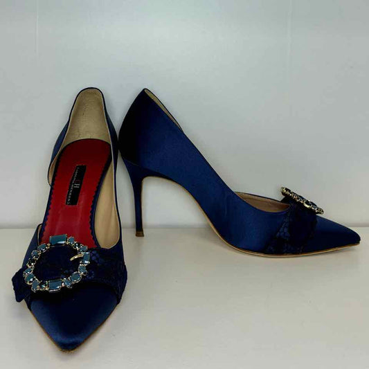 Carolina Herrera Satin Navy Pumps 39