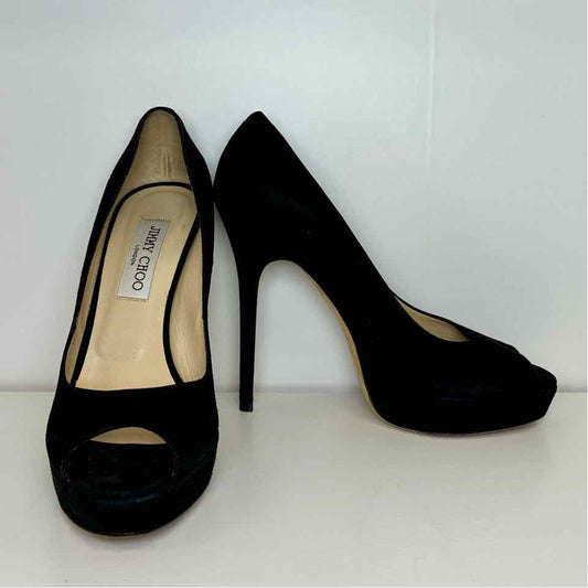 Jimmy Choo black suede pump 38/7.5