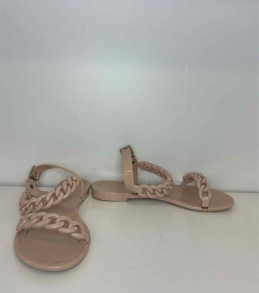 Givenchy Rubber Jelly Chain Sandals Nude Sling Back Size 37