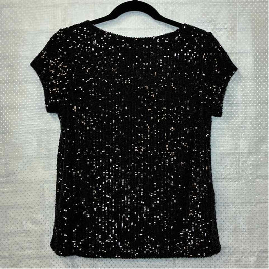 Rachel Zoe Black Sequin Top Size Small