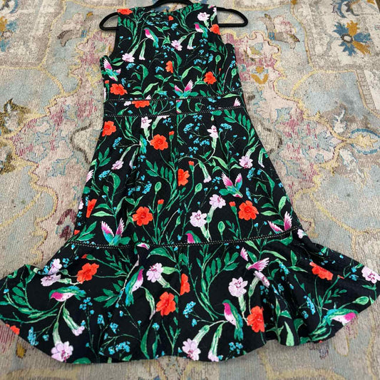 Kate Spade Black Cotton Dress with Hummingbirds and Flowers 6