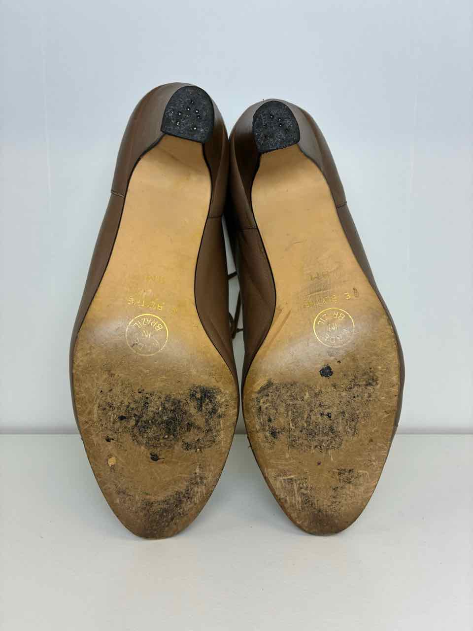 9West Taupe Size 9 Leather Lace-Up Boots