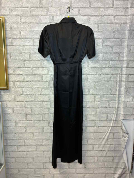 Deborah James Small Black Collared Button-Up Dress