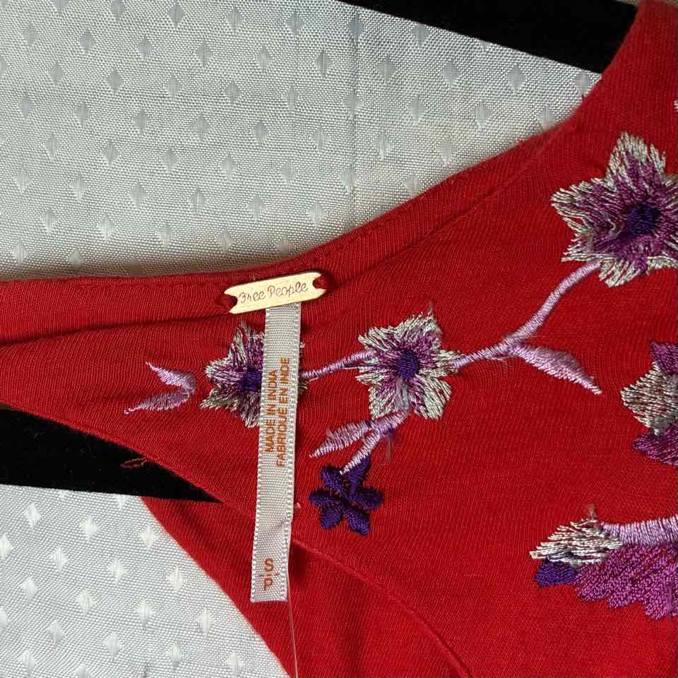 Free People Red Blouse Size Small