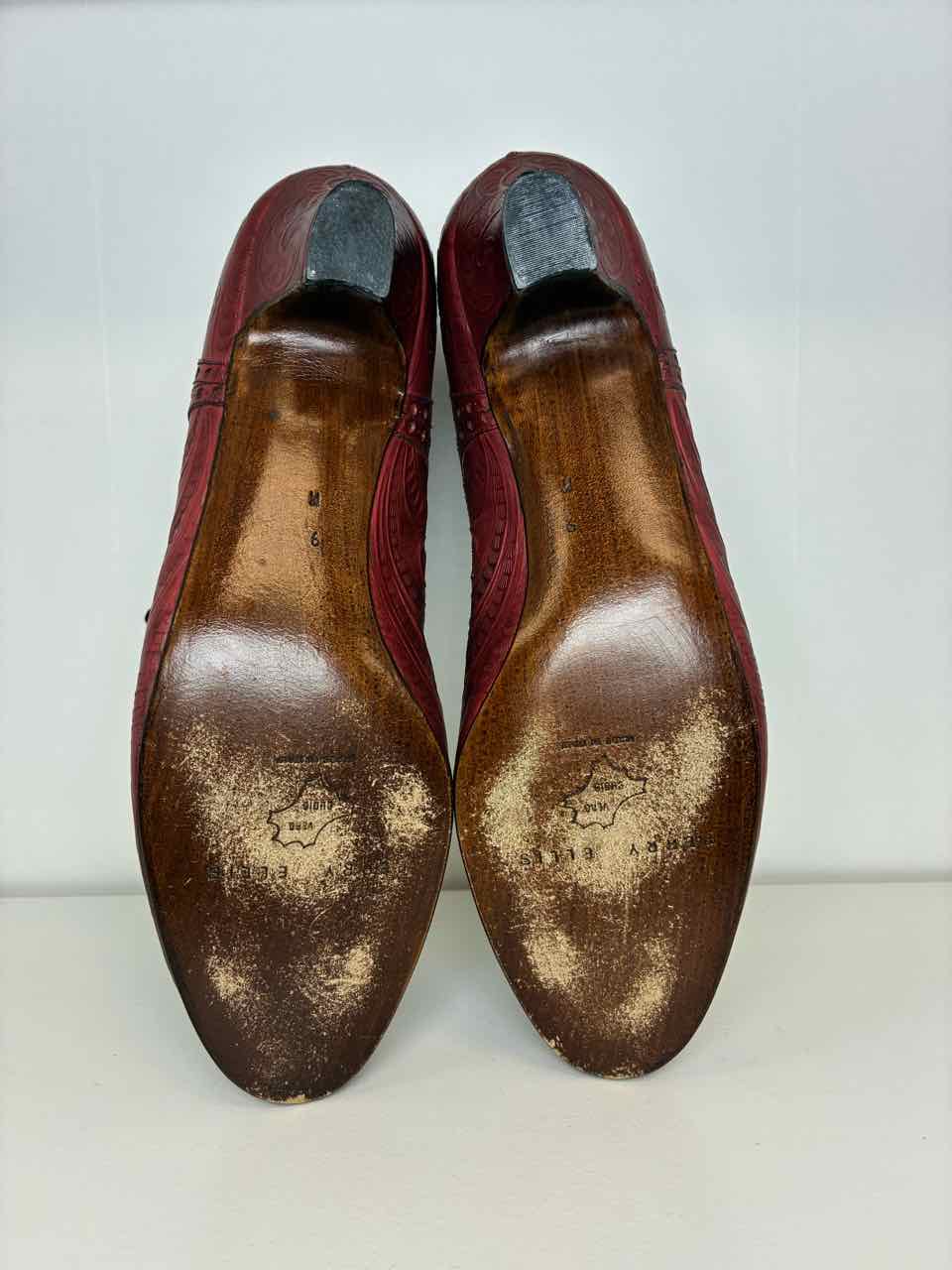 Perry Ellis Vintage Size 9 Leather Burgundy Red Lace-Up Ankle Boots