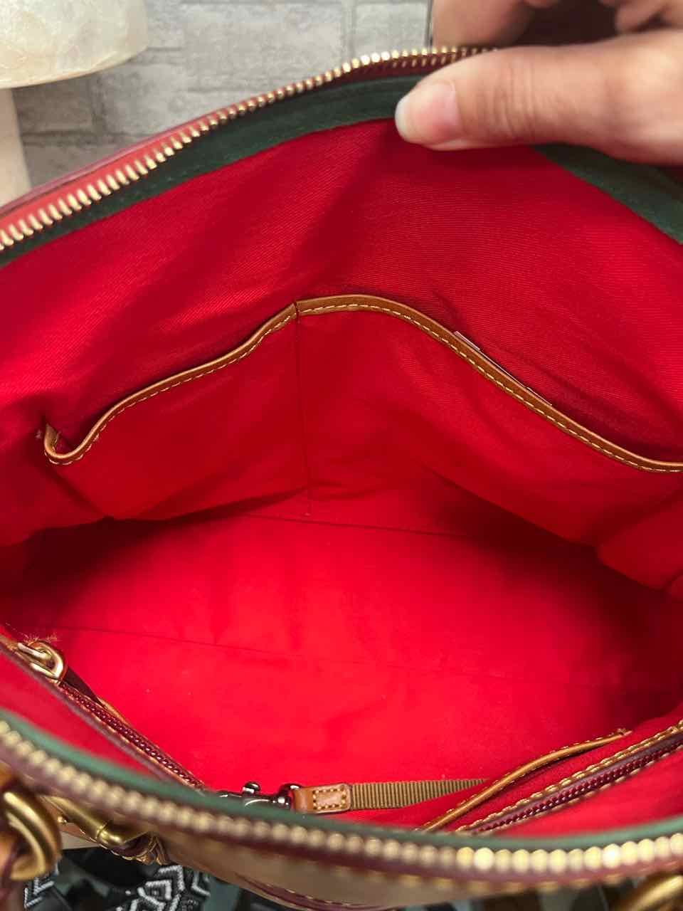 Vintage Dooney and Bourke Florentine Leather Chestnut Brown Large Satchel Purse